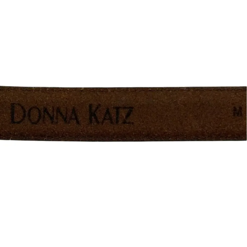 Vintage 90s Donna Katz Leather Western Concho Belt Brown Silver Tone Size M